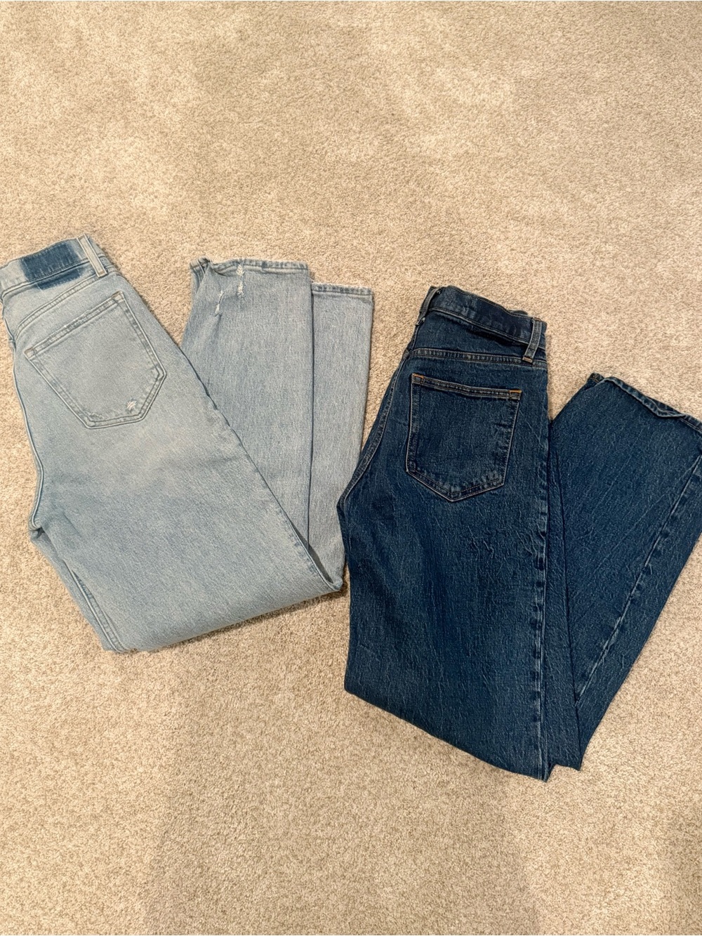 Women’s High-Rise Abercrombie Jeans - Light Blue & Dark Blue